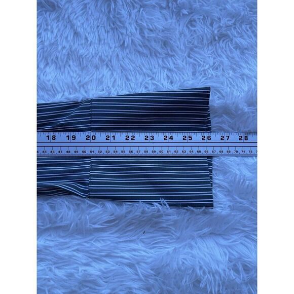 Lafayette 148 New York Blouse Green Striped Jake Cotton Button Down Shirt XL - Picture 11 of 12